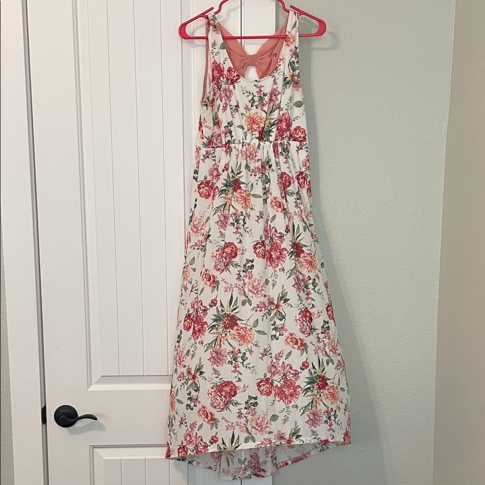 Siren Lily Pink and Cream Floral Midi Dress